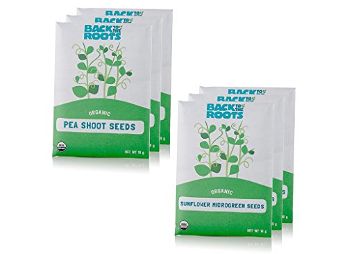 Back to the Roots Microgreens Kit - Organic Pea & Sunflower Seeds, Nutrient-Rich Harvest - 0.56oz