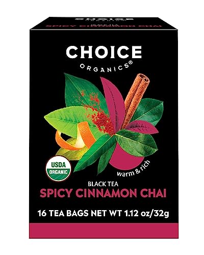 Choice Organics Spicy Cinnamon Chai Tea - Bold Flavor, Organic, Rainforest Alliance - 48 Bags