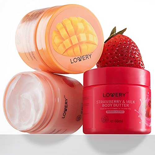 Whipped Body Butter Set - Ultra-Hydrating Shea, Jojoba Oil & Vitamin E, 3 Scents - 3x2oz