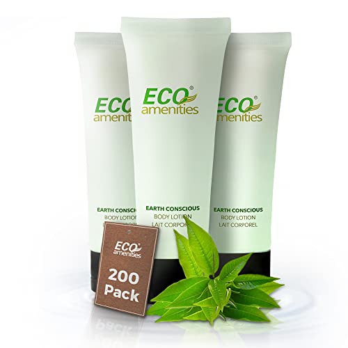 Eco Amenities Hand Lotion - Refreshing Green Tea Scent, Travel Size, 200 Individually Packed Tubes