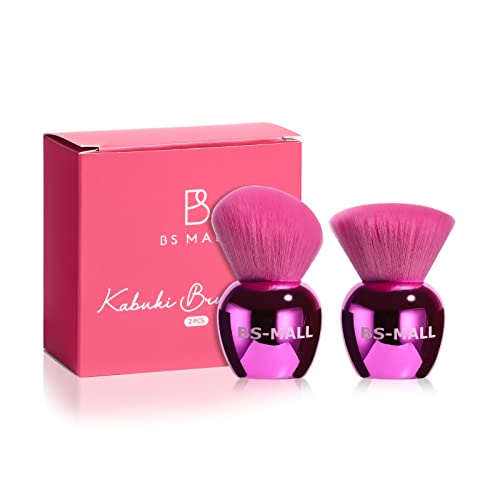 BS-MALL Makeup Brush Set - Vegan Bristles for Flawless Application, Chic Pink Design - 2 pcs