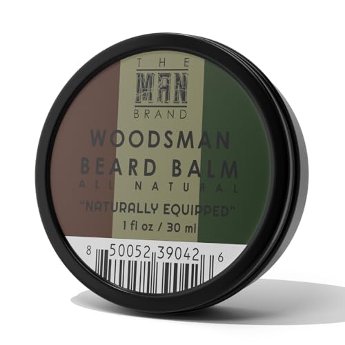 The Man Brand Beard Balm - Natural Conditioning, Prevents Flaking & Tangles - Woodsman Scent, 1oz