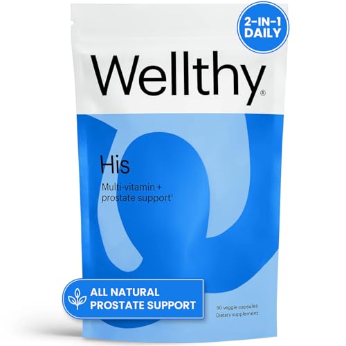 Wellthy His Daily Multivitamin - Prostate Support, Immune Boost, Vegan & Paleo - 30 Count