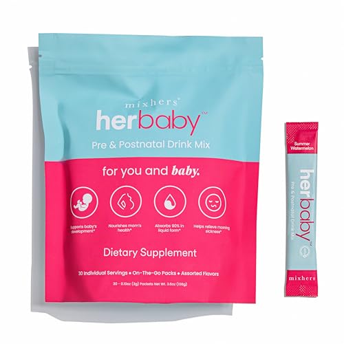 Mixhers Prenatal+ Liquid Multivitamin - Supports Pregnancy & Recovery, Plant-Based - 15 Packets