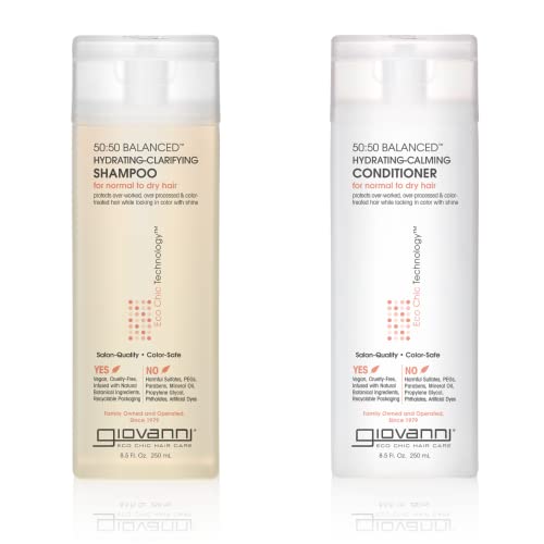 GIOVANNI Shampoo & Conditioner Set - Hydrating, Color Safe for Over-Processed Hair - 8.5oz Each