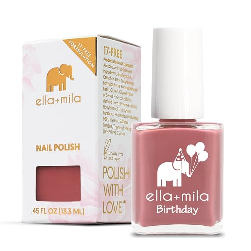 ella+mila Nail Polish - Quick Dry, Long-Lasting & Non-Toxic - 17-Free, Vegan - 0.45 fl oz