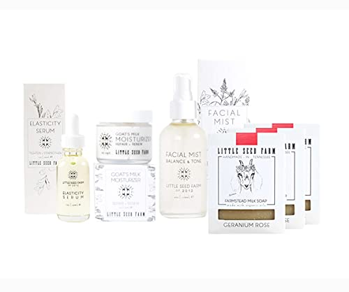Little Seed Farm Skin Care Set - Natural Moisturizer, Serum, Soap & Toner for All Skin Types