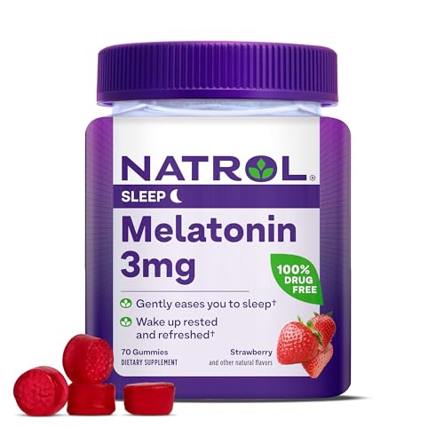 Natrol Melatonin Sleep Gummies - Restful Sleep Support, Vegetarian Strawberry Flavor - 70 Count