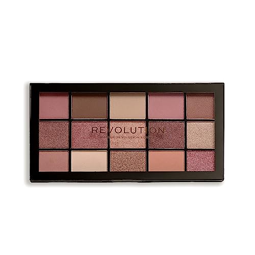 Revolution Reloaded Eyeshadow Palette - 15 Rich Shades, Long-Lasting & Vegan - 15 X 0.03 Oz