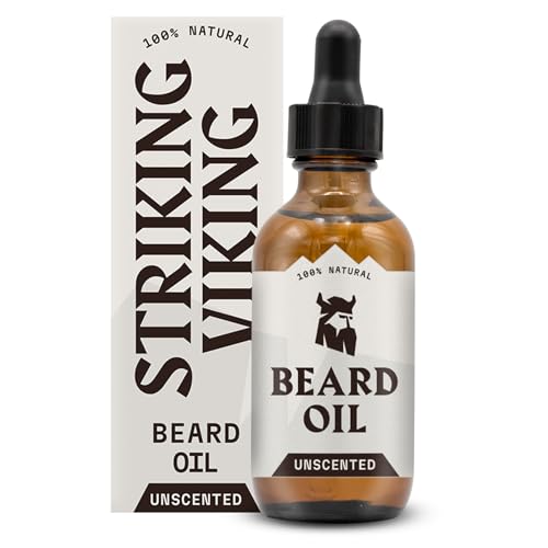 Striking Viking Beard Oil - Softens & Strengthens with Argan & Jojoba Oils - 2 oz Unscented