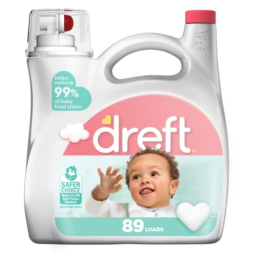 Dreft Stage 2 Laundry Detergent - 99% Stain Removal, Baby Fresh Scent - 128 Fl Oz, 89 Loads