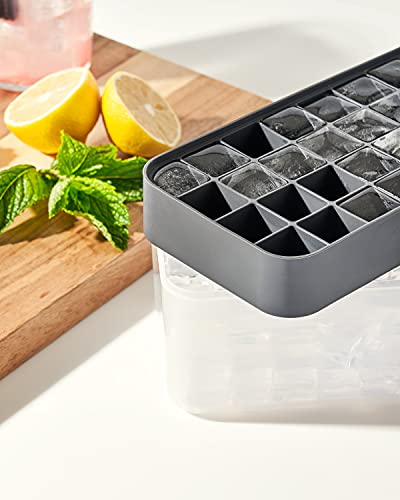 W&P Ice Box Silicone Ice Cube Tray - 96 Cubes, BPA-Free, Dishwasher Safe, Charcoal