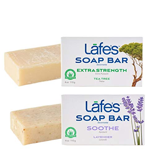 Lafe's Bar Soap Sampler Pack - Soothing & Extra Strength, Cold Pressed, Vegan - 2 x 4oz