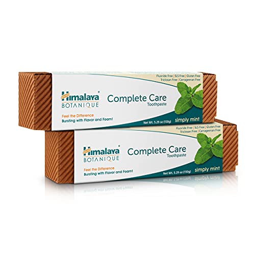 Himalaya Botanique Toothpaste - Herbal Mint, Plaque Fighter, Fluoride & SLS Free - 5.29 Oz, 2 Pack