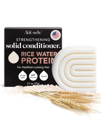 Kitsch Rice Water Conditioner Bar - Strengthens & Moisturizes All Hair Types, Vegan - 2.7oz