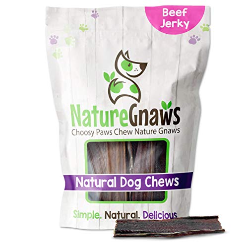 Nature Gnaws Beef Gullet Chews - Natural Dental Treats, Rawhide-Free, 20 Count, 4-5"