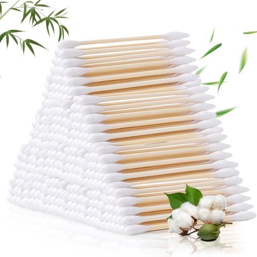 Bamboo Cotton Swabs - Organic, Biodegradable, Lint-Free for Baby & Sensitive Skin - 1000 Count