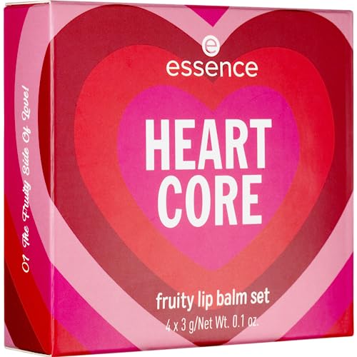 essence Heart Core Fruity Lip Balm Set - Moisturizing, Vegan, Cruelty-Free - 4 Tints