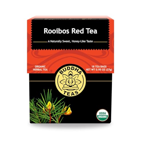 Buddha Teas Rooibos Red Tea - Supports Digestive Health, Caffeine Free - 18 Tea Bags