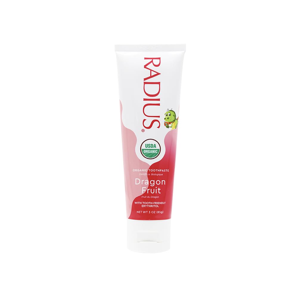 RADIUS Organic Kids Toothpaste - Promotes Gum Health, Non-Toxic, Dragon Fruit Flavor - 3oz