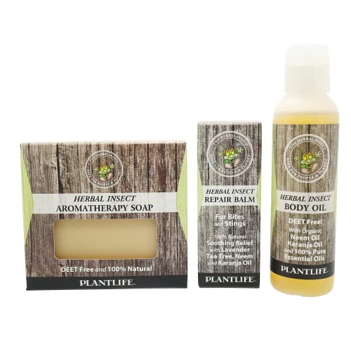 Plantlife Herbal Repair Body Care Set - Natural Protection, Soft Skin - Soap, Balm, Oil