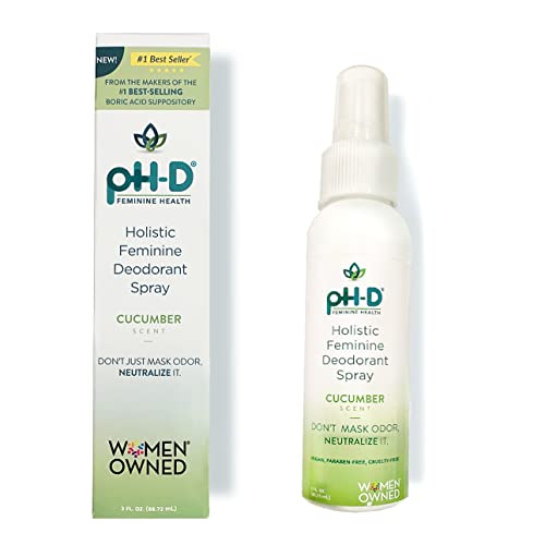 pH-D Feminine Deodorant Spray - Vegan, Paraben-Free, Cucumber Scent - 3oz