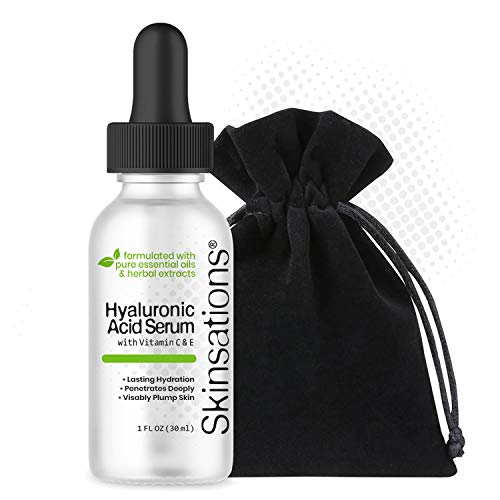 Skinsations Facial Serum - Hydrating Hyaluronic Acid, Vitamin C & Botanical Extracts - 1oz