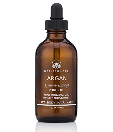 Natures Leaf Organic Moroccan Argan Oil - Nourishes Hair & Skin, USDA Certified - 4oz