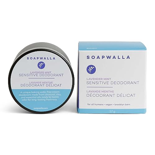 Soapwalla Deodorant Cream - Effective Odor Protection, Lavender Mint Scent - 2oz