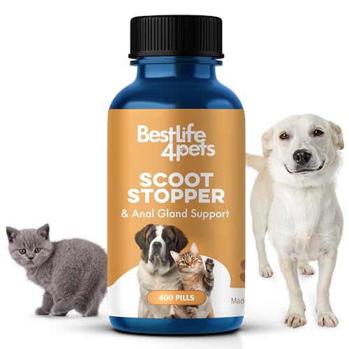 BestLife4Pets Pet Supplement - Natural Relief for Constipation & Anal Gland Issues - 400 Pills