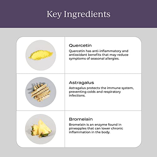 CYMBIOTIKA Allergy Supplement - Immune Support with Quercetin & Bromelain, 60 Capsules