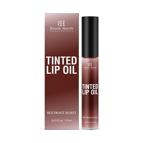 Botanic Hearth Tinted Lip Oil - Nourishing Hydration, Natural Beetroot Tint - 0.3fl oz