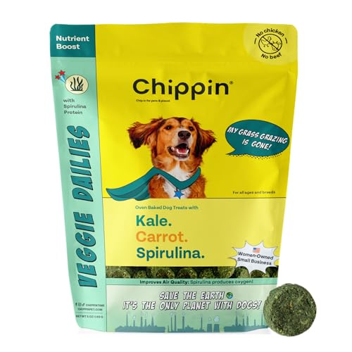 Chippin Dog Treat - Hypoallergenic Spirulina Supplement for Gut Health, 5oz, Vegan Protein