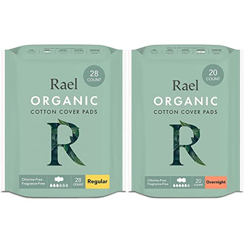 Rael Feminine Pads - Ultra Absorbent, Hypoallergenic Organic Cotton, 48 Count Bundle