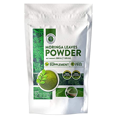 Henna Cosmetics Moringa Leaves Powder - Nutrient-Rich, 100% Pure & Organic - 200 Grams