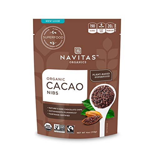 Navitas Organics Cacao Nibs - Antioxidant-Rich, Organic & Fair Trade - 4 oz, 4 Servings