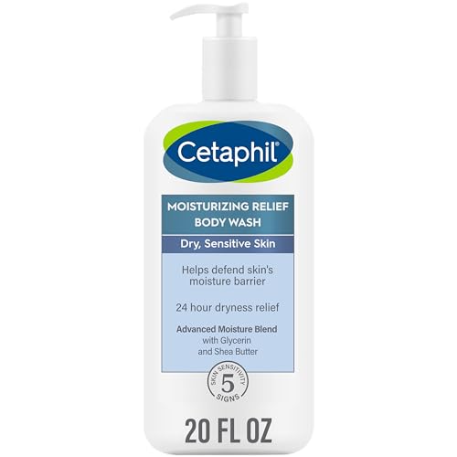 CETAPHIL Body Wash - 24-Hour Dryness Relief, Hypoallergenic, Dermatologist Tested - 20 oz