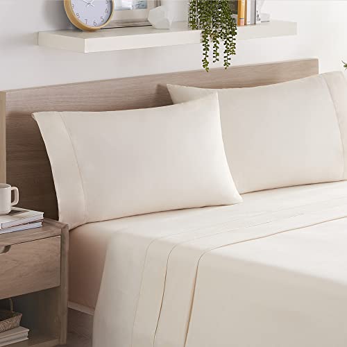 Aston & Arden Linen Eucalyptus Sheet Set - Moisture Wicking, Soft & Breathable - Queen, Latte Cream