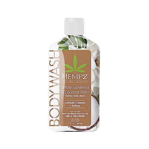 Hempz Herbal Body Wash - Hydrating, Vegan, Paraben-Free, White Gardenia & Coconut Palm - 17oz