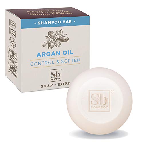 Soapbox Argan Oil Shampoo Bar - Tames Frizz, Nourishing Ingredients, Color Safe - 3.1oz