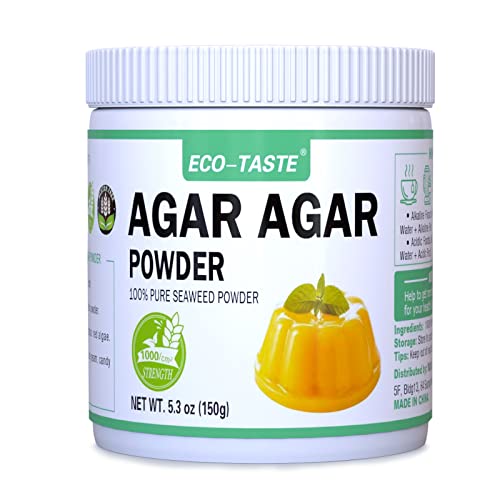 Agar Agar Powder - Vegan Gelatin Substitute, High Calcium & Fiber, Non-GMO - 5.3oz (150g)