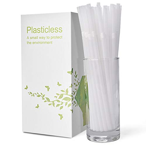 Plant-Based Compostable Straws - Flexible, Sturdy, Non-Toxic - 200 Count, 8.25" Size