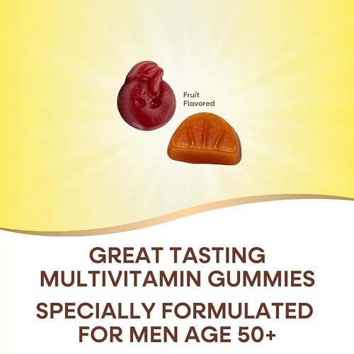 Nature's Way Alive! Men's 50+ Gummy Multivitamin - Supports Brain, Eye, Heart Health - 60 Gummies