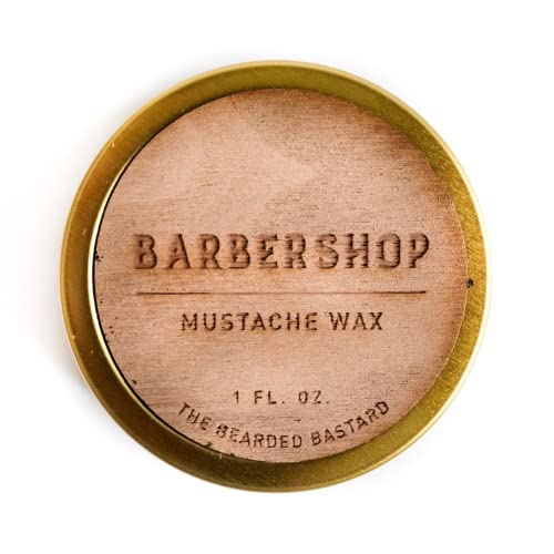 TBB Barbershop Mustache Wax - Strong All-Day Hold, Natural Beeswax & Oils - 1oz Tin