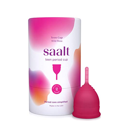 Saalt Teen Menstrual Cup - Reliable 12-Hour Protection, Medical-Grade Silicone - Wild Rose