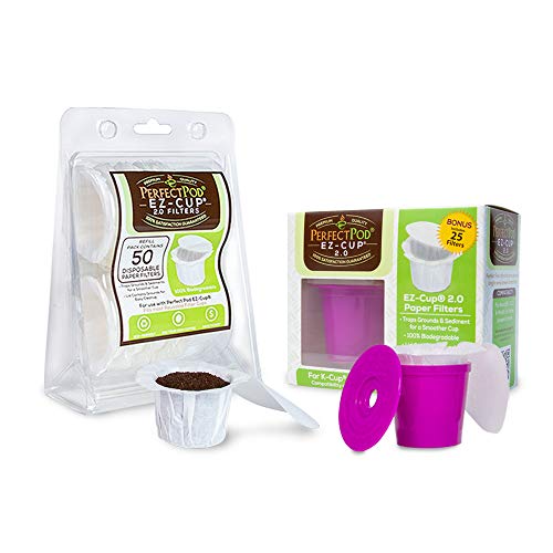 EZ-Cup 2.0 Reusable Coffee Pod - Smoother Brew, Biodegradable Filters, Save Money - Starter Pack