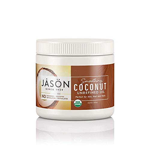 Jason Coconut Oil Shampoo - Hydrates & Smooths Hair, Organic Ingredients - 15 oz