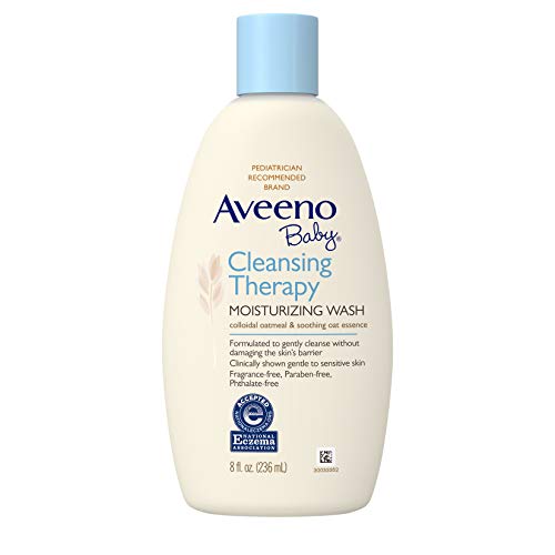 Aveeno Baby Cleansing Therapy Wash - Soothes Dry Skin, Natural Oatmeal, Fragrance-Free - 8 Fl Oz