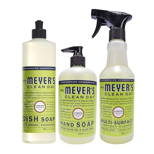 Mrs. Meyer's Kitchen Essentials Set - Plant-Derived, Lemon Verbena, Cruelty-Free - 3 Count