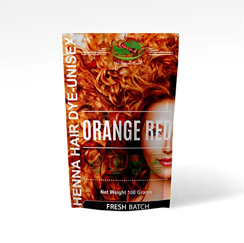 The Henna Guys Hair Dye - Natural Color & Conditioning, Plant-Based - 100g Red/Orange